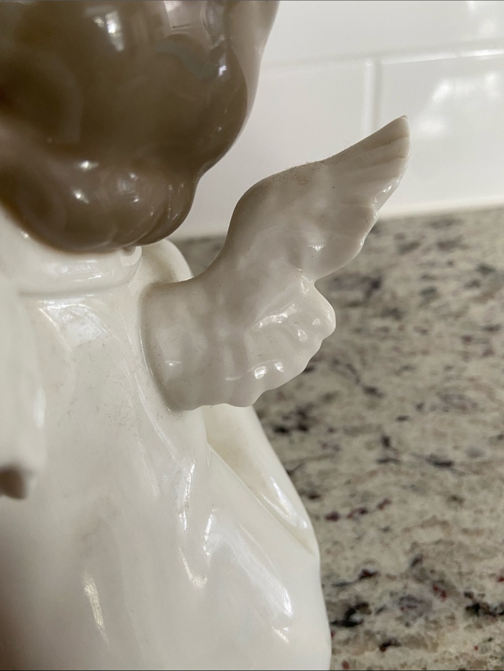 Lladro Porcelain Sleeping Angel Figurine in White and Light Brown - Picture 8 of 9